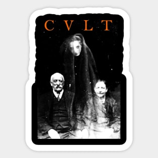 CULT CVLT Occult dark black metal creepy old ghost spirit photo Sticker